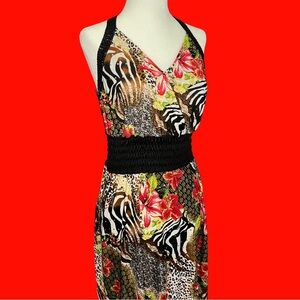 Y2k maximalist “wild” halter dress